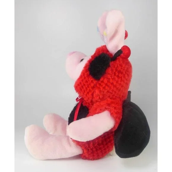 Pink Bunny in Ladybug Costume Plush 14" - Picture 4 of 8